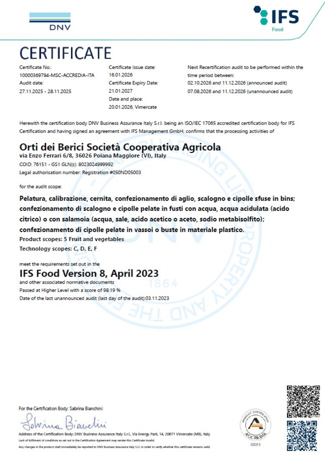 Certificazione IFS IT