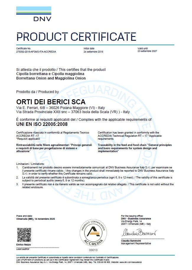ISO 22005: Rintracciabilità di filiera