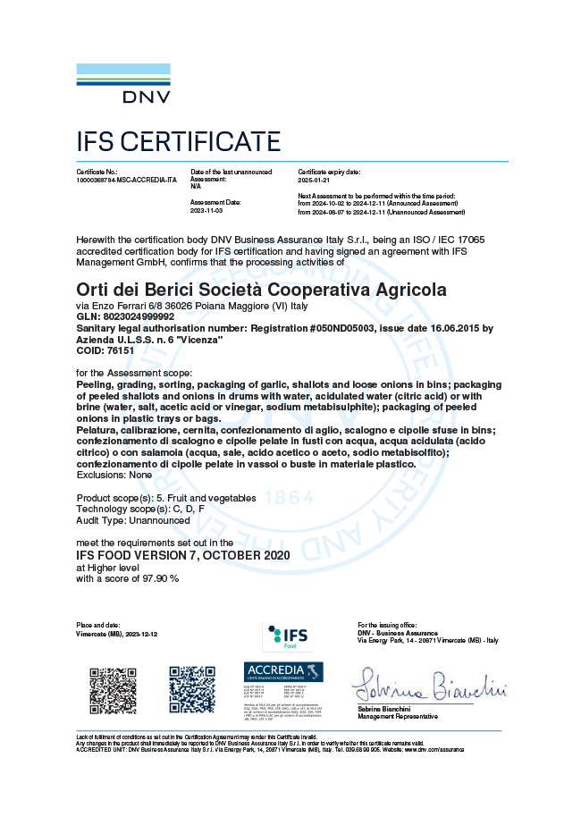 Certificazione IFS